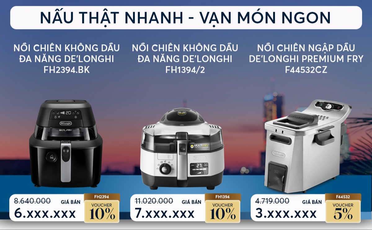 bảng giá nồi chiên đa năng delonghi